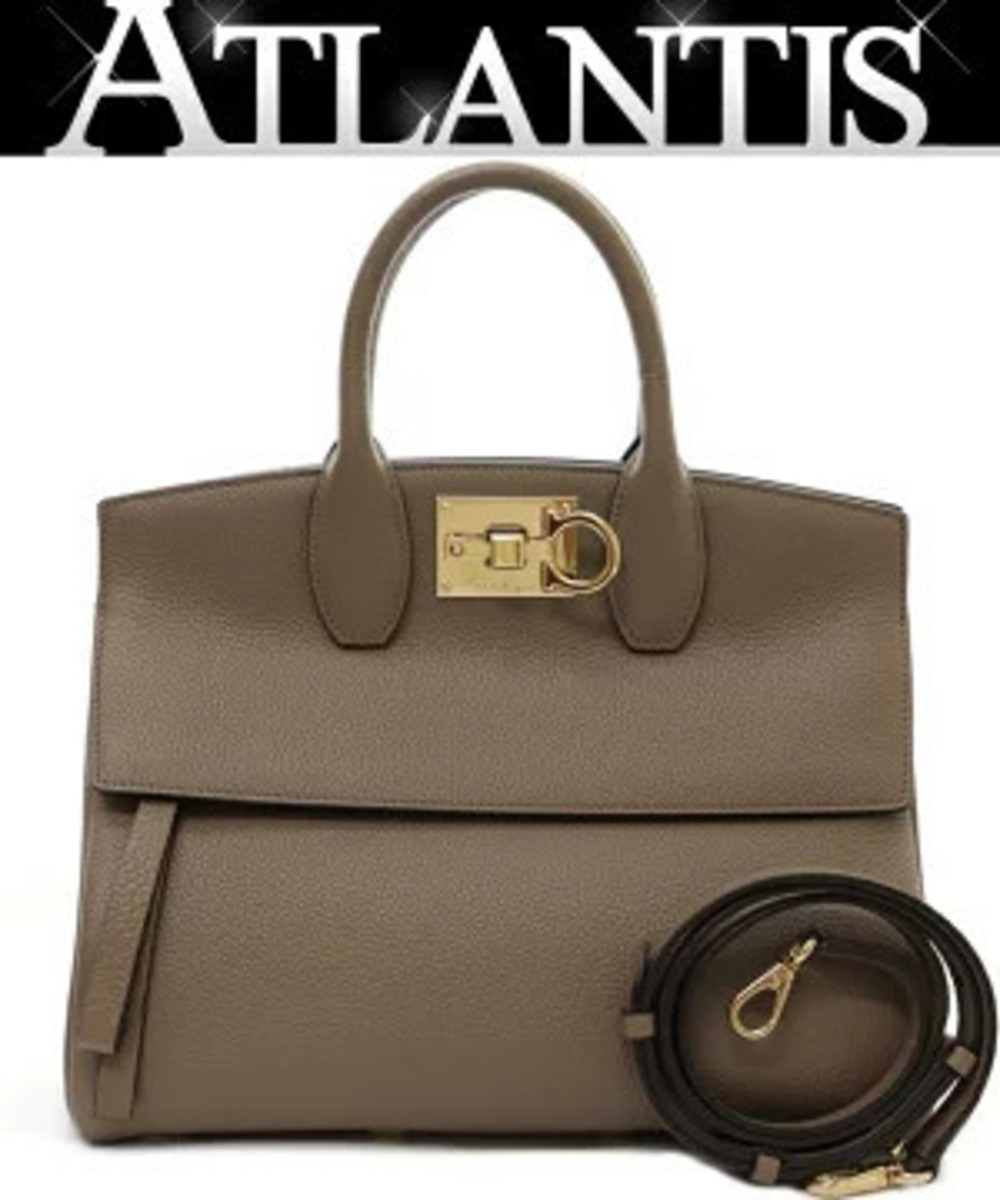 Salvatore Ferragamo Studio Bag Greige Gray